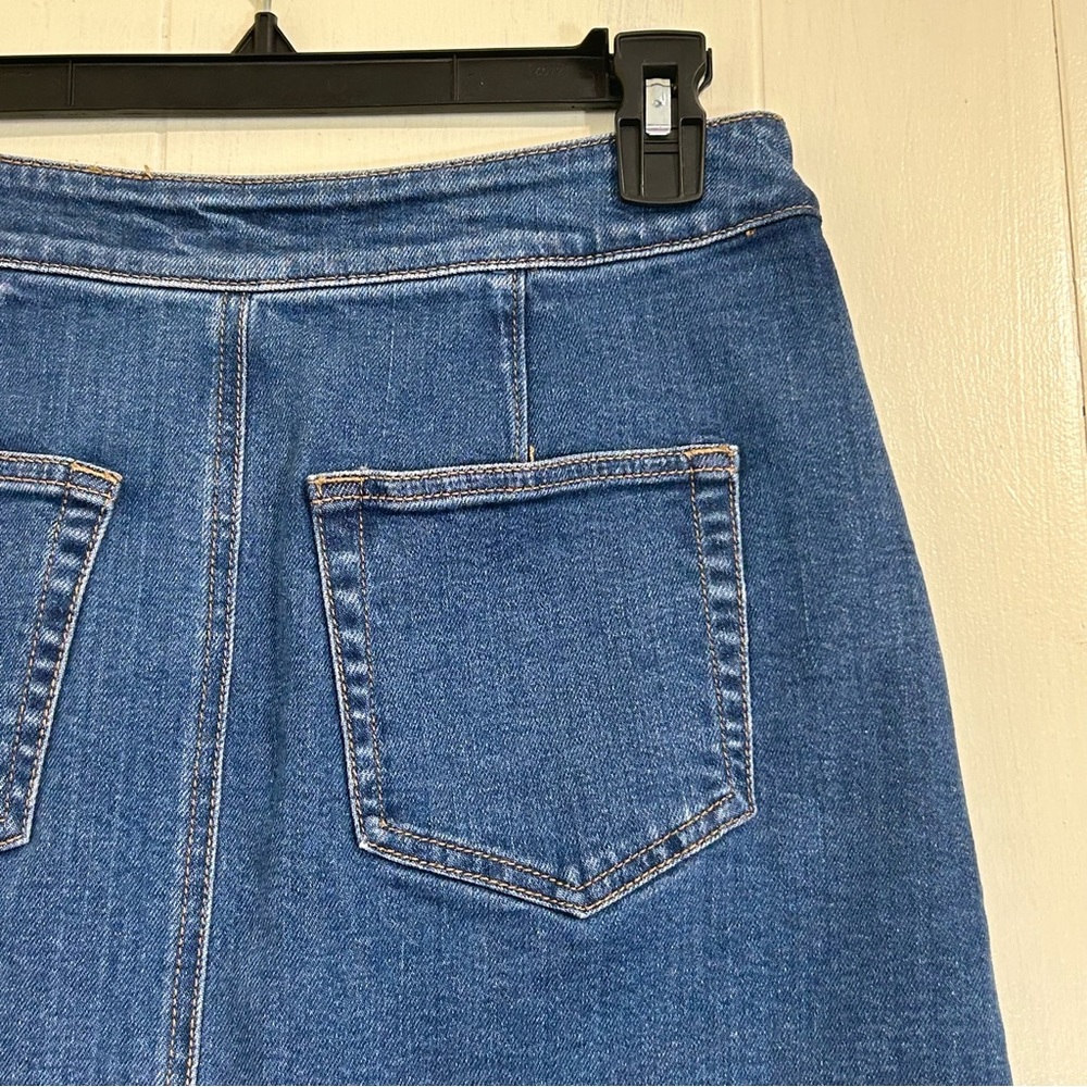 LOFT Loft Casual Y2K Streetwear Button Down Blue Denim Jeans Mini Skirt Size 2. - Picture 7 of 11